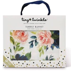*NEW* TINY TWINKLE BLUSH FLORAL KAFFLE SWADDLE BLANKET